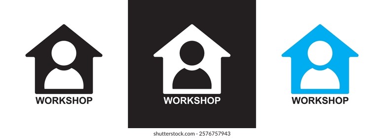Workshop icon set.  isolated on white and black background. vector illustration. EPS10