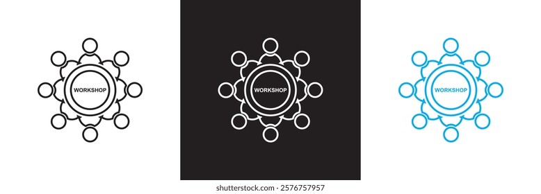 Workshop icon set.  isolated on white and black background. vector illustration. EPS10