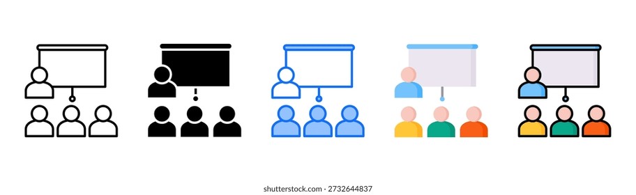 Workshop icon set with multiple style collection