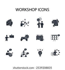 Workshop icon set.vector.Editable stroke.linear style sign for use web design,logo.Symbol illustration.