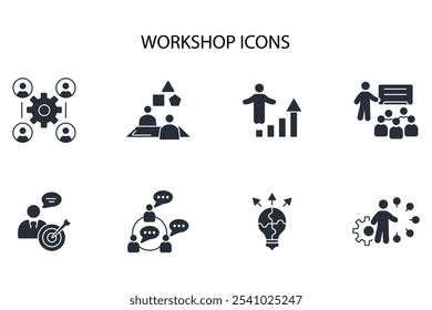 Workshop icon set.vector.Editable stroke.linear style sign for use web design,logo.Symbol illustration.