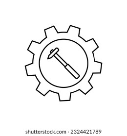 Vector de icono del taller. Reparar el signo de ilustración. Símbolo del centro de servicio. Logo de ingeniería.