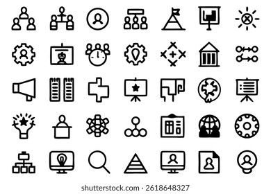 Workshop Icons Set: Teamwork, Strategy, Leadership, Innovation, Collaboration