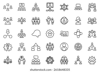 Workshop Icons Set: Teamwork, Strategy, Leadership, Innovation, Collaboration