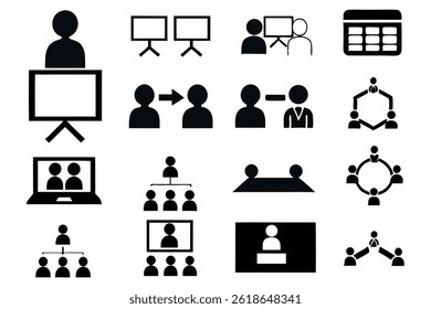 Workshop Icons Set: Teamwork, Strategy, Leadership, Innovation, Collaboration