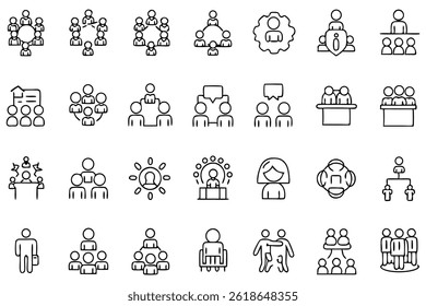 Workshop Icons Set: Teamwork, Strategy, Leadership, Innovation, Collaboration