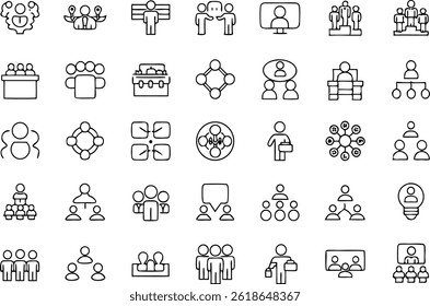 Workshop Icons Set: Teamwork, Strategy, Leadership, Innovation, Collaboration