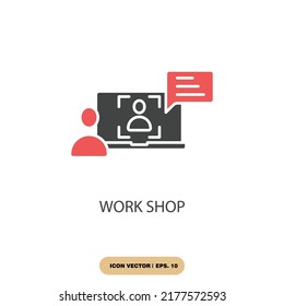 workshop icons  symbol vector elements for infographic web