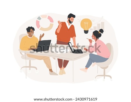 Workshop isolated concept vector illustration. Workshop session, practicing new skills, intensive group discussion, manufacturing or handicrafts, business teamwork, conference vector concept.