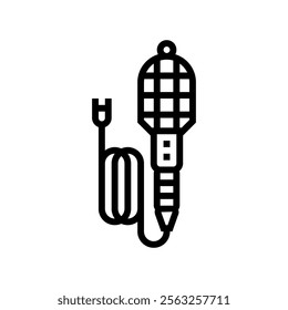 workshop light car repair tool line icon vector. workshop light car repair tool sign. isolated contour symbol black illustration