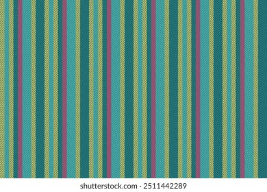 Workshop lines vector texture, graphical stripe fabric pattern. Scrapbooking seamless background vertical textile in cyan and amber colors palette.