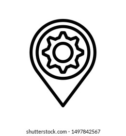Workshop location icon in outline style