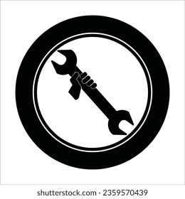 workshop lock icon vector illustration logo design