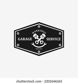 Werkstattlogo Vintage-Abzeichen, alter Logoservice
