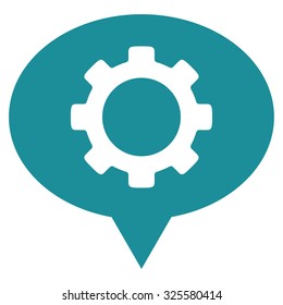 Workshop Map Marker vector icon. Style is flat symbol, soft blue color, rounded angles, white background.