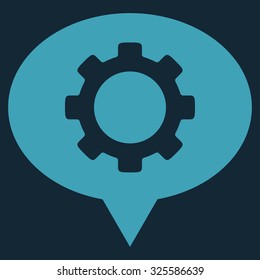 Workshop Map Marker vector icon. Style is flat symbol, blue color, rounded angles, dark blue background.