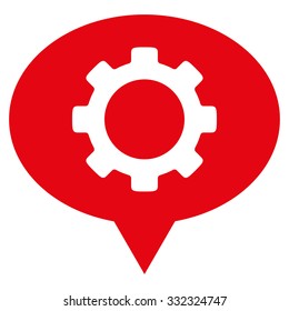 Workshop Map Marker vector icon. Style is flat symbol, intensive red color, rounded angles, white background.