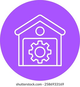 Workshop Outline Circle Style Icon Design