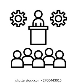 Ilustração do vetor do ícone da estrutura de tópicos do workshop