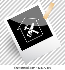 workshop. Photoframe. Vector icon.