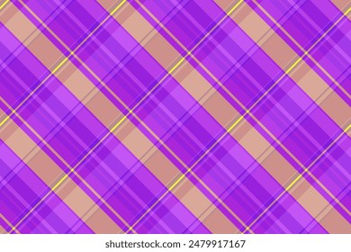 Workshop plaid textile seamless, flooring background pattern fabric. Hunter check vector texture tartan in violet and purple colors palette.