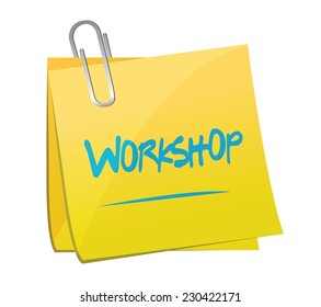 workshop post memo illustration design over a white background