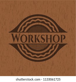 Workshop realistic wooden emblem