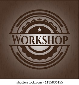 Workshop realistic wooden emblem