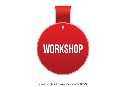 ilustración de banner del vector rojo del taller aislado en fondo blanco