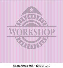 Workshop retro style pink emblem