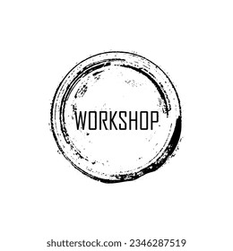 workshop sign on white background