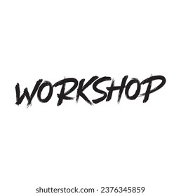 workshop text on white background.