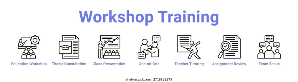Workshop Training Symbol Banner und Sammlung