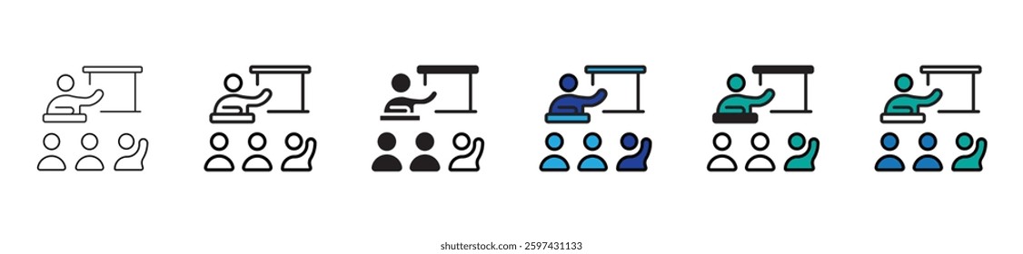 workshop training icon set vector design. partnership, teamwork, collaboration, coaching, team building, education symbol illustration