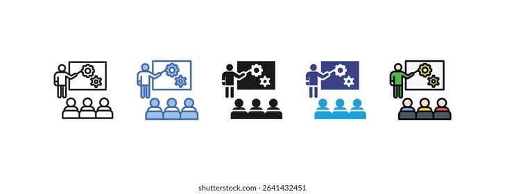 workshop training icon sets collection multi style