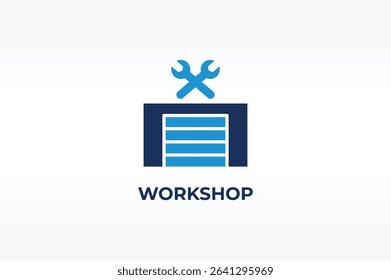 WORKSHOP vector, icon or logo sign isolated symbol illustration