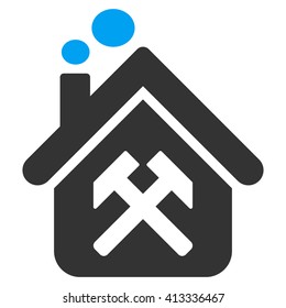 Workshop vector icon. Style is bicolor flat icon symbol, blue and gray colors, white background.