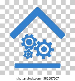 Workshop vector pictogram. Illustration style is a flat iconic cobalt symbol on a transparent background.