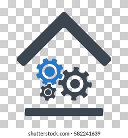 Workshop vector pictograph. Illustration style is a flat iconic bicolor smooth blue symbol on a transparent background.