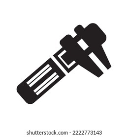 Icono de herramienta de calibre de vernier del taller | Ilustración del vector negro |