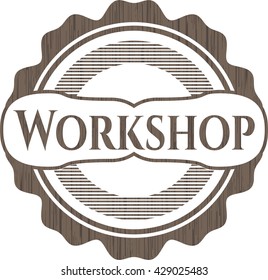 Workshop wood icon or emblem