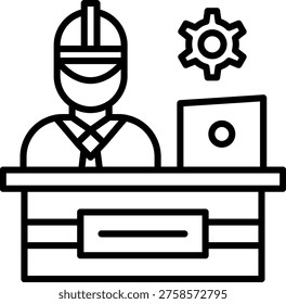 Worksite Vector Line Icon Style