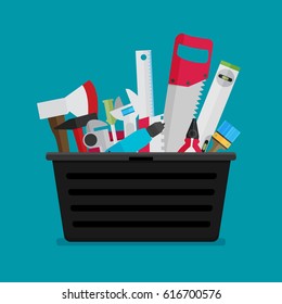 Workspace carpenter tools trendy flat icon