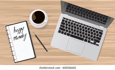 Workspace with coffee