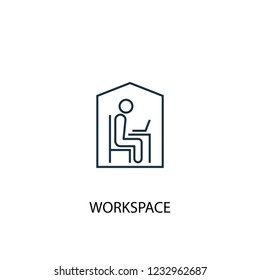 workspace concept line icon. Simple element illustration. workspace concept outline symbol design. Can be used for web and mobile UI/UX