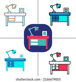 workspace in flat design style