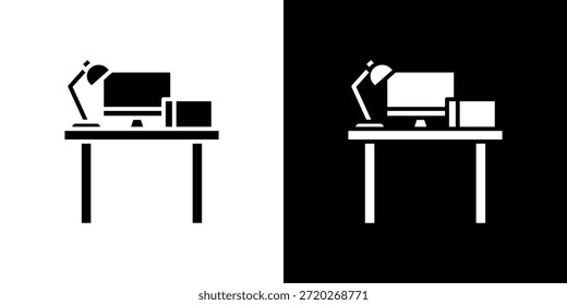 Workspace icon. Black and white simple flat design icon