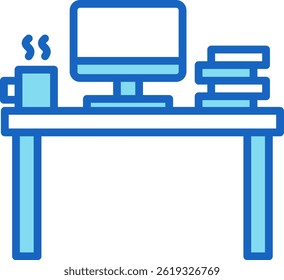 Workspace Icon Blue Vector Illustration