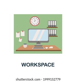 Workspace icon. Flat sign element from credit collection. Creative Workspace icon for web design, templates, infographics and more