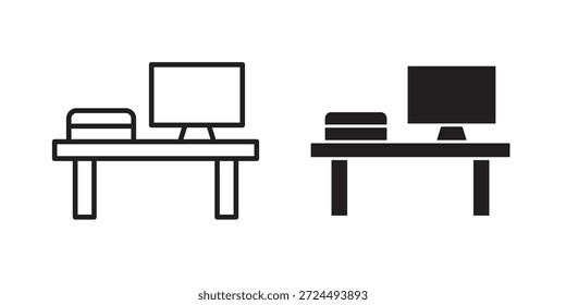 Workspace icon illustration, thin line vector, web design sign,